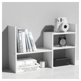 MASAKA B&W - Kawaii Storage Desktop Organizer for Your Desk Space, Double H Plants Display Shelf, Home Office Storage Rack Adjustable Stackable for Office, Dormitory (White*02) - Retail: $25