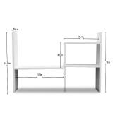 MASAKA B&W - Kawaii Storage Desktop Organizer for Your Desk Space, Double H Plants Display Shelf, Home Office Storage Rack Adjustable Stackable for Office, Dormitory (White*02) - Retail: $25