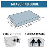 H.VERSAILTEX Velvet Stretch Individual Couch Cushion Cover Plush Slipcover for Loveseat Sofa Furniture Protector Seat Cover (1 Piece Loveseat Cushion Cover, Oatmeal) - Retail: $27