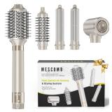 MESCOMB Upgraded 5 in 1 Hot Air Styler 110,000 RPM Hair Dryer Brush with Automatic Curling Barrel, Volumizer for Curl, Smooth & Blowout, Anti-Frizz & No Heat Damage (Champagne) - Retail: $110