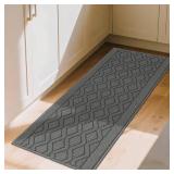 COSY HOMEER-Kitchen-Rugs-and-Mats 20"x48" Non Slip Kitchen Mats for Floor Absorbent Washable Kitchen Runner Standing Floor Mat for Sink Mat,Entry,Laundry,Polypropylene,Grey - Retail: $23