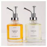 Molimoli (Upgraded Pump) Coffee Syrup Dispenser for Coffee Bar, Coffee Pump Dispenser, Glass Syrup Bottle w. Pump, 11.8 oz 350 ml, Set of 2, Silver - Retail: $30