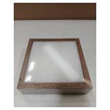 8x8 Shadow Box Frame with Linen Back - Sturdy Rustic Memory Display Case of Flower, Pictures, Medals and More, Rustic Brown - Retail: $14