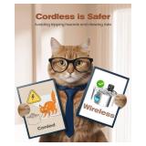 Cat Water Fountain Wireless Cordless: Cat Fountain Battery Operated - Stainless Steel Pet Water Fountain Rechargeable - 108oz/3.2L Automatic Cats Fountains for Drinking with Motion Sensor - Cats & Dog