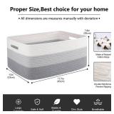 OIASKET Large Storage Basket for Organizing, Woven Rope Basket for Shelves, Closet Organizer Bins for Clothes, Blanket, Toys, Baby Nursery Storage, 17.7" x 13" x 7.87", 3 Packs Gradient Grey - Retail: