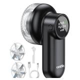 coldSky Rechargeable Fabric Shaver, Lint Shaver with Digital Display, Sweater Shaver with 6-Leaf Blades and Safety Lock, 3-Speeds Defuzzer Remove Fuzz, Pills from Clothes, Furniture, Sofa, Blanket - R