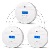 Interconnected Smoke and Carbon Monoxide Detector, 10-Year Battery Wireless Interlinked Smoke & CO Alarm with Dual Sensors, Home Fire & CO Safety Protection (3Pack) - Retail: $65