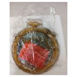 NIKKY HOME 6.7 Inch Decorative Small Hanging Mirrors Vintage Round Metal Framed Wall Mounted Mirror Decor with Bird for Bathroom Living Room Office, Rustic Gold - Retail: $39