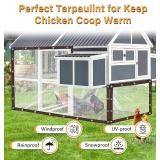 10X20FT Clear Waterproof Tarps(Increase Grommets,Windproof RopeTies) Poly Tarpaulin Outdoor Garden Rainproof Covering,Clear Vinyl Tarp with for Patio Covering Henhouse Porch Canopy Plant Camping - Ret