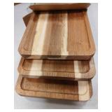 GEHE 3 Tier Serving Tray Acacia Wooden Tiered Tray Stand Foldable Dessert Table Display Set Decor Charcuterie Boards for Party, Birthday, Wedding, Christmas - Retail: $50