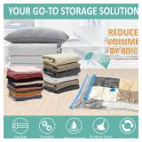 Cozy Essential 6 Pack Vacuum Storage Bags, Space Saver Bags (2 Jumbo/2 Large/2 Medium) Compression Storage Bags for Comforters and Blankets, Pillow, Bedding, Vacuum Sealer Bags for Clothes Storage - R