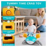 PintreeLand Crawling Crab Baby Toys Upgrade Version - 3 Speed & Music Control, Infant Tummy Time Interactive Walking Toddler Toy for 3 4 5 6 7 8 9 10 11 12 Year Old Boys or Girls (Blue) - Retail: $16