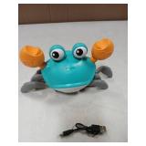 PintreeLand Crawling Crab Baby Toys Upgrade Version - 3 Speed & Music Control, Infant Tummy Time Interactive Walking Toddler Toy for 3 4 5 6 7 8 9 10 11 12 Year Old Boys or Girls (Blue) - Retail: $16