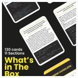 Javascript Flashcards 130-Cards | Learn Javascript Concepts & Syntax | 11 Sections for Beginners & Advanced Coders - Retail: $28