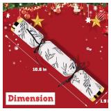 Lulu Home 8 Packs Non-Snap Christmas Crackers Set, Xmas Gift Box Kit for Party Dinner Game Traditions, Each 10.6" H x 1.9" Dia, Golden & Silver Patterned - Retail: $12