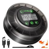 Papettly Automatic Fish Feeder for Aquarium - Auto Fish Food Dispenser for Turtle Tank with USB Cable, LCD Display, Timer, Fish Feeder for Vacation Weekend Holiday, with Feeder Spoon - Retail: $27
