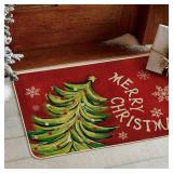 Artoid Mode Xmas Tree Merry Christmas Doormat, Snowflake Winter Home Decor Low-Profile Switch Rug Door Mat Floor Mat for Indoor Outdoor 24x35 Inch - Retail: $23