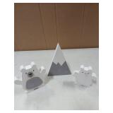 Winter White Polar Bear Decor Farmhouse Tiered Tray Decor - Cute Bear Decorations for Home Table Centerpiece for Shelf - Retail: $13