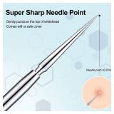 Titanium Lancet Needle Pimple Popper Tool Facial Milia Remover Blackhead Blemish Remover Blackhead Whitehead Extractor Professional Lancet Zit Blemish Comedone Removal Tool 2 Pieces with Box - Retail: