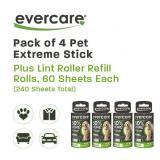 Evercare Pack of 4 Pet Extreme Stick Plus Lint Roller Refill Rolls - Retail: $14