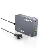 220W USB C Charger Block, 6-Port GaN USB C Charging Station PD 100W PC Laptop Fast Charger Adapter Compatible with iPhone 17, Galaxy 25, MacBook,ipad and More Devices(Gray) - Retail: $17