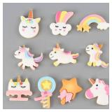 CheeseandU 100Pcs Slime Charms Cute Mixed Candy Sweet Pony Pattern Cloud Rainbow Resin Flatback Slime Beads Making Supplies for DIY Craft Making Ornament Scrapbooking Phone Case DIY - Retail: $9