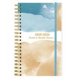 2025-2026 Pocket Planner/Calendar - 2025-2026 Weekly & Monthly Planner from July 2025 to June 2026, 12 Months Tabs, 3.75" x 6.75", Blue Ocean