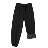 ZooYung Toddler Fleece Lined Warm Snow Hiking Pants Baby Boys Girls Winter Ski Sweatpants Kids Running Joggers(13766Black5T) - Retail: $15