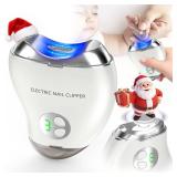 Automatic Electric Nail Clipper, 2 in 1 Baby Nail Trimmer with LED Light & Storage Box, Rechargeable Portable Fingernail Cutter with 3 Speed Gears, Safe Nail File for Baby, Kids, Adults, Seniors - Ret