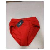 Women V Cut Bikini Bottoms - High Waisted Full Coverage Swimsuits Cross Front Bathing Suit Bottoms 2026 Red S - Retail: $20
