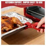 Hot Plate Gripper,Multi-purpose Anti-Scald Bowl Holder Clip, Hot Plates Gripper Lifters Tongs,Multi-function Hot Bowl Dish Plate Grippers Clips for Kitchen;Christmas Gifts for Women and Men(Green+Red)