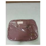 NISHEL Travel Toiletry Bag for women, Portable Hanging Organizer for Travel-Sized Shampoo, Conditioner, Brushes Set, Makeup Accessories, Medium Size, Purple - Retail: $21