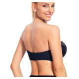 Dvpol Strapless Bra for Large Breasts 38DD 38E Black - Retail: $20