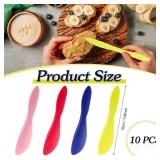 Perthlin 10 Pieces Plastic Butter Spreader Multi Purpose Butter Knife Spreader Versatile Knife Frosting Knives for Soft Cheese Cream Icing, 7 x 1.4 Inch(Red, Green, Blue, Pink) - Retail: $7