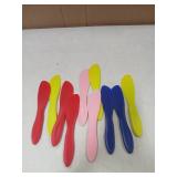 Perthlin 10 Pieces Plastic Butter Spreader Multi Purpose Butter Knife Spreader Versatile Knife Frosting Knives for Soft Cheese Cream Icing, 7 x 1.4 Inch(Red, Green, Blue, Pink) - Retail: $7