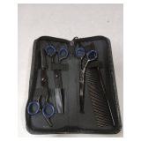 Gimars Dog Grooming Scissors Kit Professional 4CR with Safety Round Tip, 5 in 1 Heavy Duty Titanium Coated Thinning & Curved & Straight Shears - Retail: $20