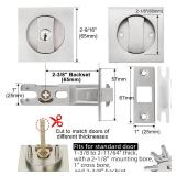 Malimali Pocket Door Lock with Key, Brushed Steel Pocket Door Hardware Square Door Lock for Privacy Sliding Door Bifold Door Locks Pocket Door Pull Handles Replacement Hardware - Retail: $29