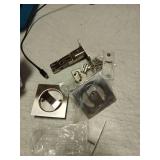 Malimali Pocket Door Lock with Key, Brushed Steel Pocket Door Hardware Square Door Lock for Privacy Sliding Door Bifold Door Locks Pocket Door Pull Handles Replacement Hardware - Retail: $29