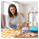 Handheld Sewing Machine Heavy Duty, with Blue Leather Storage Case and 110-Piece Sewing Kit, Mini Portable, Ideal for Adults & Beginners, Complete Set of Quick Home Clothing Repair Tools, Good Gift