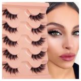 Half Lashes Natural Look Cat Eye False Eyelashes Wispy 3D Faux Mink Lashes Clear Band Fluffy Strip Eyelashes by Winifred - Retail: $7