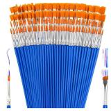 ZRLEI Small Paint Brushes Bulk, 160 Pcs Flat Tip Round Acrylic Paint Brushes for Kids Classroom Acrylic Watercolor Canvas Face Painting Touch Up - Retail: $10