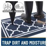 Buganda Indoor Door Mat, Dirt-Resistant and Absorbent Doormat, Anti-Slip, Low Profile Floor Mats for Inside Entryway, Front, and Back Door Entrance (32x20 Inches, Navy Blue) - Retail: $18