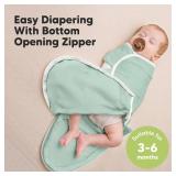 Baby Swaddle Sleep Sacks with Zipper - 3-Pack Swaddles for Newborns 3-6 Months, Infant, Baby Girls, Boys, Soft & Durable Newborn Sleep Sack, Easy Diaper Change Swaddling Blanket (Sage, L) - Retail: $2