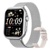 1.83\" HD Smart Watch, 30 Days Battery Life, Sleep/Heart Rate/SpO2/Blood Pressure Monitor, Calls/Messages/Notifications, 5ATM 110+ Sports Modes Fitness Tracker Watch, for Women & Men/ Android & iPhone