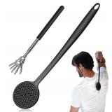 Back Scratcher, 2PackGifts for Men Back Scratcher 2025 New with 2 Silicone Scratch Surface, Deep Back Scrubber for Men/Women, Long Handle Backscratchers for Adults - Retail: $10