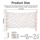 DIBALIYI Fruit Basket Hammock Under Cabinet Adhesive, Woven Vegetable Hanging Basket, Fruit Storage for Kitchen with Banana Hook, Mesh Fruits Holder Organization for Home Dining Room Decor (1Pcs) - Re