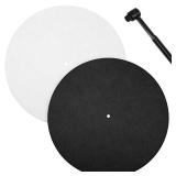 2 Pack White Felt Turntable Mat, 12 Inch White Felt Slipmat for Turntable, Anti Vibration Felts Slip Mat Vinyl for All Vinyl Record Players (1White,1Black) - Retail: $5