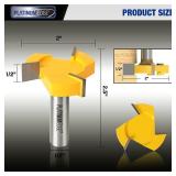 PLATINUMEDGE CNC Spoilboard Surfacing Router Bit, Slab Flattening Route Bit, 1/2 inch Shank 2 inch Cutting Diameter, 3 Carbide Cutting Wings, Router Bit for Planing Wood - Retail: $11
