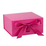 OEMVALATY Bright Pink Gift Box,6x6x3 Inches Gift Boxes with Lids for Presents with Magnetic Closure and Ribbon for Wedding,Storage,Birthday
