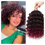 7 Packs Gogo Curl Crochet Hair for Women 8 Inch Pre-Twisted Curly Crochet Hair Deep Ocean Beach Curl Crochet Braids Synthetic Braiding Hair Extensions (8 Inch, 1B/Bug) - Retail: $27